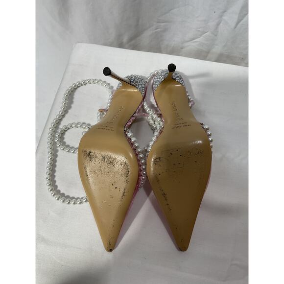 Mach & Mach 'Diamond Of Elizabeth' Imitation Pink Pearl Pointed Toe Stiletto - Picture 5 of 5